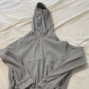 Zella Gray Ribbed Hoodie
